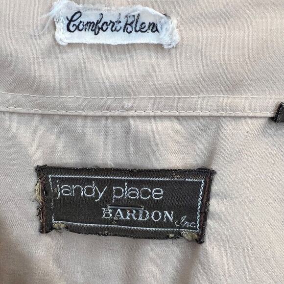 Vintage 70s Bardon Jandy Place Mens Khaki Long Sleeve Button Down Comfort Blend - Picture 6 of 6